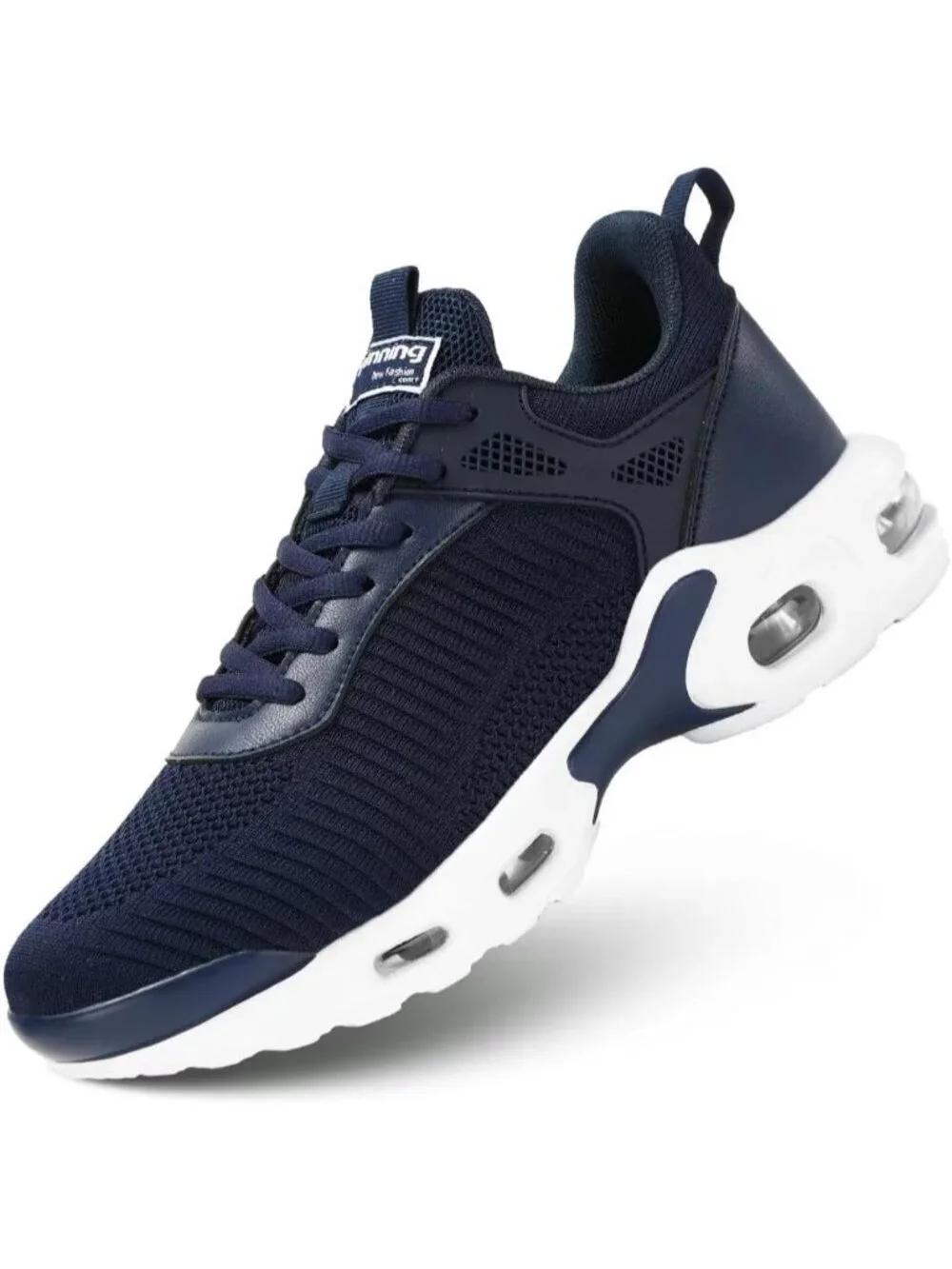 Men's Dark Blue Air Running Shoes Lightweight Breathable Walking Shoes Non Slip